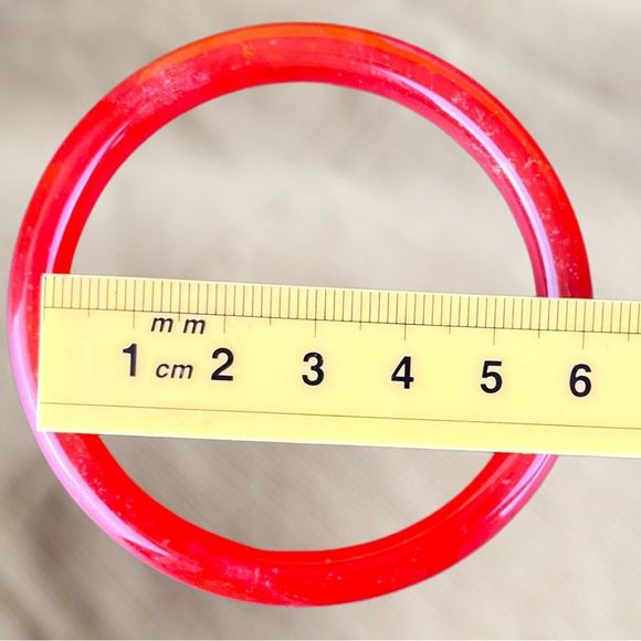 Vintage Chinese Natural Red Agate Bangle Bracelets - Picture 9 of 9